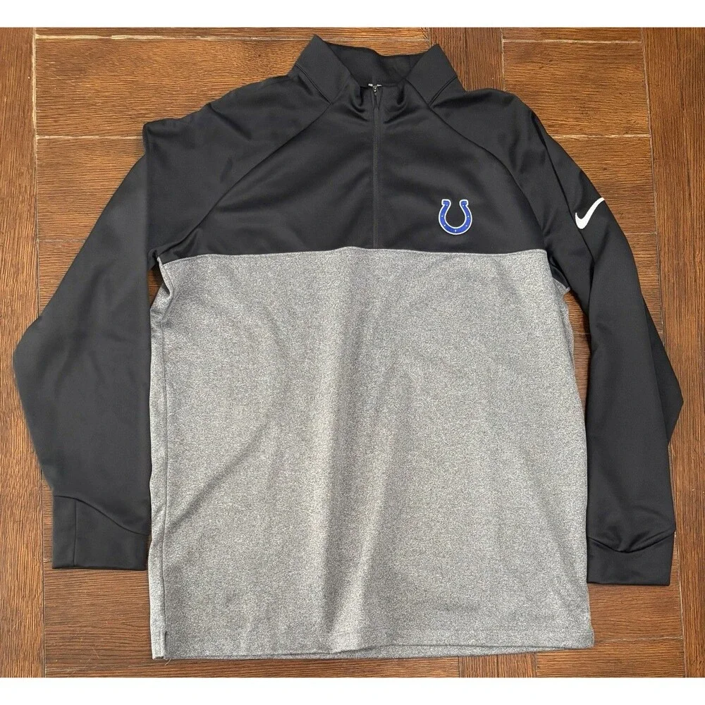 Men’s Indianapolis Colts Nike Golf Size XL 1/4 Zip Grey Jacket Pullover